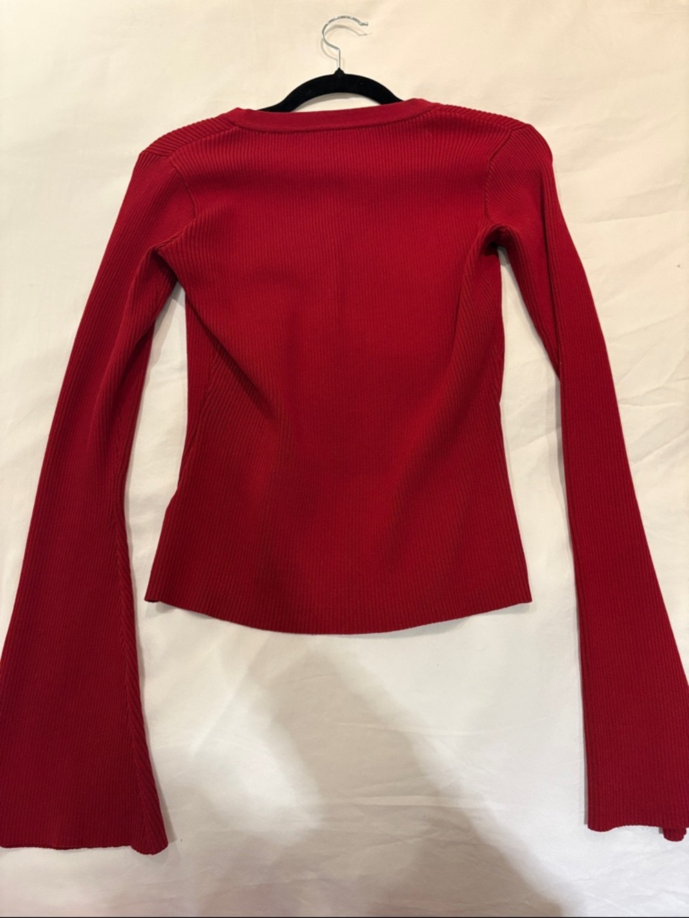 Red Ribbed Button down cardigan - Picture 10 of 10